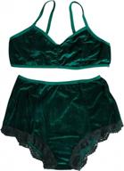 women's vintage velvet lingerie set - us 6-8/tag size m, green logo