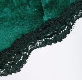 img 1 attached to Women'S Vintage Velvet Lingerie Set - US 6-8/Tag Size M, Green