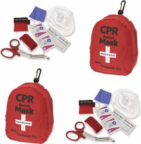 img 4 attached to ASA TECHMED 2 Pack Emergency First Aid Kit - CPR Rescue Mask, Pocket Resuscitator With One Way Valve, EMT Trauma Scissors, Tourniquet, Gloves, Antiseptic Wipes Ideal For Sports, Camping, Home
