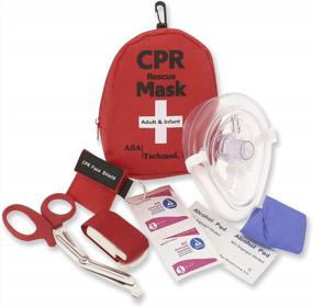 img 3 attached to ASA TECHMED 2 Pack Emergency First Aid Kit - CPR Rescue Mask, Pocket Resuscitator With One Way Valve, EMT Trauma Scissors, Tourniquet, Gloves, Antiseptic Wipes Ideal For Sports, Camping, Home