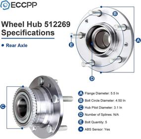 img 1 attached to 🔧 Подшипник заднего колеса с датчиком ABS ECCPP 512269 X2 - 5 дырок. Подходит для Dodge Stealth/Viper 1991-2009 гг., Mazda MPV/Protege/Protege5 1990-2006 гг. и Mitsubishi 3000GT/Lancer 1991-2006 гг.
