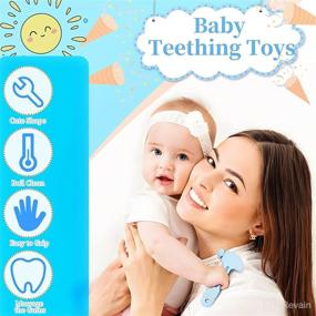 img 3 attached to Eizigon Toddlers Teething Silicone Non Toxic