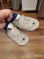 img 1 attached to 👟 IEvolve Navy Blue Dinosaur Boys' Prewalker Moccasins Shoes - Ideal for Slippers review by Andrew Mack