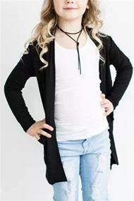 img 2 attached to Girls' Lightweight Floral Sleeve Cardigan with Pockets - Tops, Tees & Blouses