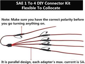 img 2 attached to 5 Pack SAE 2 Pin DC Power Connector Plug Set with 1.2 Ft Cable and 1 Pack Y Splitter 1 to 4 SAE Battery Extension Cable Kit Including Dust Cap (5 Pack 1.2 FT + 1 Pack 1 to 4)