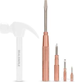 img 2 attached to 🛠️ Real Simple 6-in-1 Hammer and Screwdriver Set: Ultimate Home Improvement Multi Tool in Rose Gold