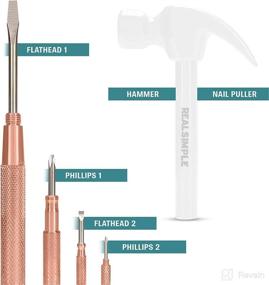 img 1 attached to 🛠️ Real Simple 6-in-1 Hammer and Screwdriver Set: Ultimate Home Improvement Multi Tool in Rose Gold