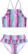perfashion girls' ruffled two-piece bikini swimwear: perfect for beach days and water sports! logo