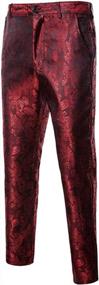 img 4 attached to Men'S Stylish Paisley Flat Front Casual Jacquard Dress Suit Pants