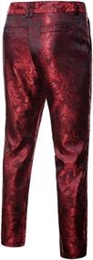 img 3 attached to Men'S Stylish Paisley Flat Front Casual Jacquard Dress Suit Pants