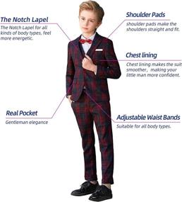 img 3 attached to ELPA Suits Childrens Classic Plaid Boys' Clothing ~ Suits & Sport Coats