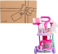 disney junior minnie mouse sparkle 'n clean trolley - 11-piece pretend play set for kids ages 3+ | amazon exclusive logo