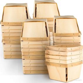 img 4 attached to Wooden Baskets Picking Crafts Square Storage & Organization - Kitchen Storage & Organization