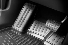 img 3 attached to 🚗 All-Weather Full Set Liners (Black) for 2016-2022 Honda Pilot 1&amp;2 and 3rd Row Floor Mats