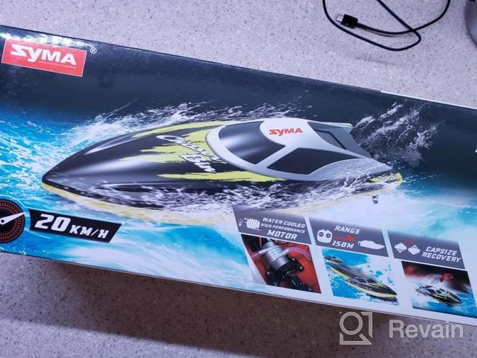 img 1 attached to SYMA Q7 RC Boat: 20+ Km/H 2.4GHz Fast Racing For Pools & Lakes, Capsize Recovery + Low Battery Alarm, Gifts For Boys & Girls review by Robert Sample