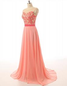 img 2 attached to Chiffon Lace Evening Gowns With Cap Sleeves And Open Back - Perfect For Prom, Bridesmaids, And Formal Events