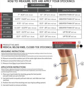 img 3 attached to Truform Compression Stockings For Men And Women - 30-40 MmHg Knee Highs With Closed Toe, In Beige - Size Small