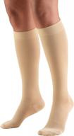 компрессионные чулки truform для мужчин и женщин - 30-40 мм рт. ст. до колена с закрытым носком, бежевого цвета - размер маленький логотип