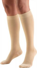 img 4 attached to Компрессионные чулки Truform для мужчин и женщин - 30-40 мм рт. ст. до колена с закрытым носком, бежевого цвета - размер маленький