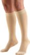 truform compression stockings for men and women - 30-40 mmhg knee highs with closed toe, in beige - size small logo