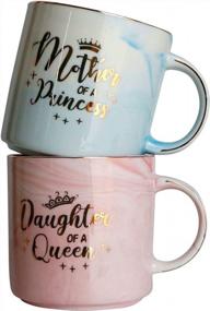 img 1 attached to Mom And Daughter Gifts Set-Mother Of A Princess Daughter Of A Queen, Funny Mom And Daughter Coffee Mug Set 12 OZ -Unique Gifts For Wife And Daughter