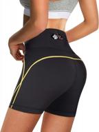 женские спортивные шорты для сауны для похудения - rolewpy неопреновые горячие термо-спортивные капри с карманом для похудения тренировочные брюки до бедра логотип