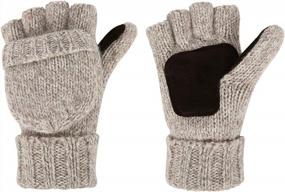 img 3 attached to Warm And Convenient: HDE Women'S Winter Wool Fingerless Gloves With Convertible Mittens