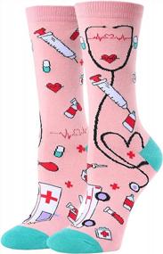 img 4 attached to Nurse, Doctor, Dentist America Flag Funny Socks - Fun Gift For Medical Professionals And Book Lovers