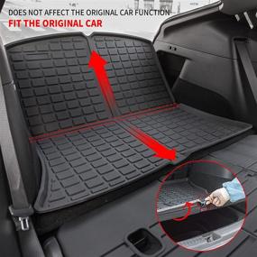 img 1 attached to Kingna Fit Tesla Model Y 2020 2021 2022 Front Trunk Mat TPE Rear Storage Mat All Weather Rubber Rear Seat Back Mats Floor Mats Car Cargo Liner For Tesla Model Y Accessories(5-Seater