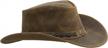 walker and hawkes - leather cowhide outback antique hat logo