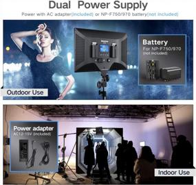 img 1 attached to Dazzne D50 LED Video Lighting Kit (3 Packs) With Wireless Remote, 13.9" Bi-Color Panel Light Stand, 45W 3000K-8000K CRI>96 Studio Lights For Video Shooting Live Stream Photography YouTube