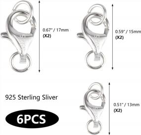 img 2 attached to 6 Pcs 925 Sterling Silver Lobster Claws Clasps With Open Jump Rings Connect Necklace Or Bracelet 8/9/11Mm(Silver)