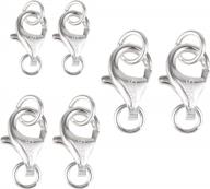 6 шт. стерлингового серебра 925 пробы когти лобстера застежки с открытыми прыгающими кольцами соединяют ожерелье или браслет 8/9/11 мм (серебро) логотип
