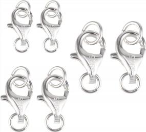 img 4 attached to 6 Pcs 925 Sterling Silver Lobster Claws Clasps With Open Jump Rings Connect Necklace Or Bracelet 8/9/11Mm(Silver)