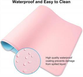 img 1 attached to LeadsaiL Desk Pad, 31.5" X 15.7" PU Leather Office Desk Mat, Dual Side, Ultra Thin, Extra Large, Waterproof Desk Blotter, Laptop Mouse Pad Table Protector For Office And Home(Pink&Blue)