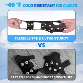 img 1 attached to Sfee Ice Cleats For Boots Shoes, Snow Grips Cleats For Ice And Snow Anti-Slip Rubber Traction Cleats For Walking On Snow And Ice 10 Steel Studs Crampons For Hiking, Walking, Climbing, Jogging