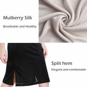 img 1 attached to Zylioo Women's Mulberry Silk V-Neck Full Slip Dress with Split Hem - Slim Fit Tank Top Under Dress Nightwear