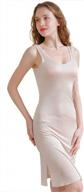 zylioo women's mulberry silk v-neck full slip dress with split hem - slim fit tank top under dress nightwear логотип
