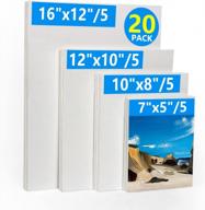 🎨 yazi 20 pack multi-pack canvas panels - assorted sizes stretched boards for acrylic, oil, gouache & tempera paints - set of 5 pcs each logo