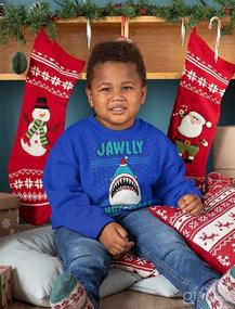 img 2 attached to 🦈 Jawlly Shark Ugly Christmas Sweater Kids Sweatshirt: Fun Long Sleeve shirt for the Holiday Season!