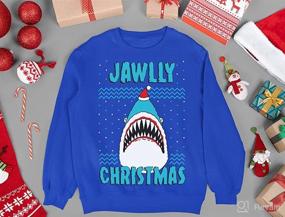 img 1 attached to 🦈 Jawlly Shark Ugly Christmas Sweater Kids Sweatshirt: Fun Long Sleeve shirt for the Holiday Season!