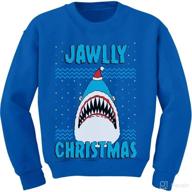 🦈 jawlly shark ugly christmas sweater kids sweatshirt: fun long sleeve shirt for the holiday season! логотип