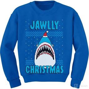 img 4 attached to 🦈 Jawlly Shark Ugly Christmas Sweater Kids Sweatshirt: Fun Long Sleeve shirt for the Holiday Season!