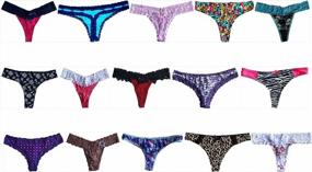 img 1 attached to Morvia Variety Of Thongs For Women Pack Sexy Cute Assorted Colors Prints Underwear Panties