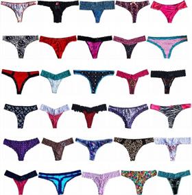 img 3 attached to Morvia Variety Of Thongs For Women Pack Sexy Cute Assorted Colors Prints Underwear Panties