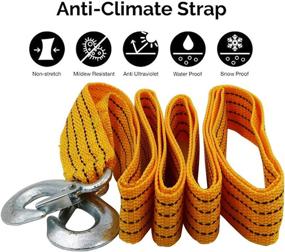 img 1 attached to YSY 3 Ton Heavy Duty Tow Strap with Safety Hooks - 10FT 🚑 Length, 6,600 LB Capacity - Polyester Towing Rope for Roadside Emergency - 1 Set (Yellow)