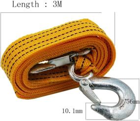 img 2 attached to YSY 3 Ton Heavy Duty Tow Strap with Safety Hooks - 10FT 🚑 Length, 6,600 LB Capacity - Polyester Towing Rope for Roadside Emergency - 1 Set (Yellow)