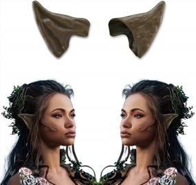 img 4 attached to Become A Magical Creature With HOMEYA Brown Skin Elf Ears - Ideal For Halloween Cosplay And Dress Up Parties For Women