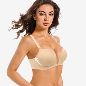 img 3 attached to Enhance Your Cleavage With YANDW'S Deep V Plunge Push Up Bra With Convertible Clear Straps And Padded Cups - Add 2 Cups For An Irresistible Look