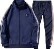 men's tracksuit 2pc sweat suits casual long sleeve sports jogging outfit set - aotorr logo